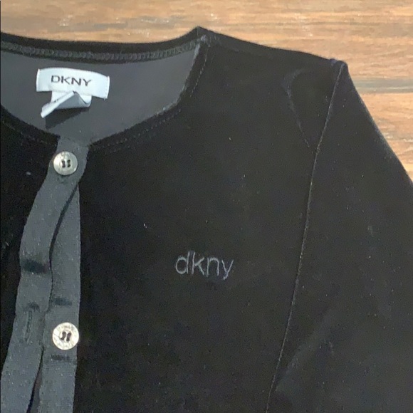 DKNY Girls 4T Black Velvet Cardigan Holidays Party Special Occasion Wedding - Picture 3 of 5